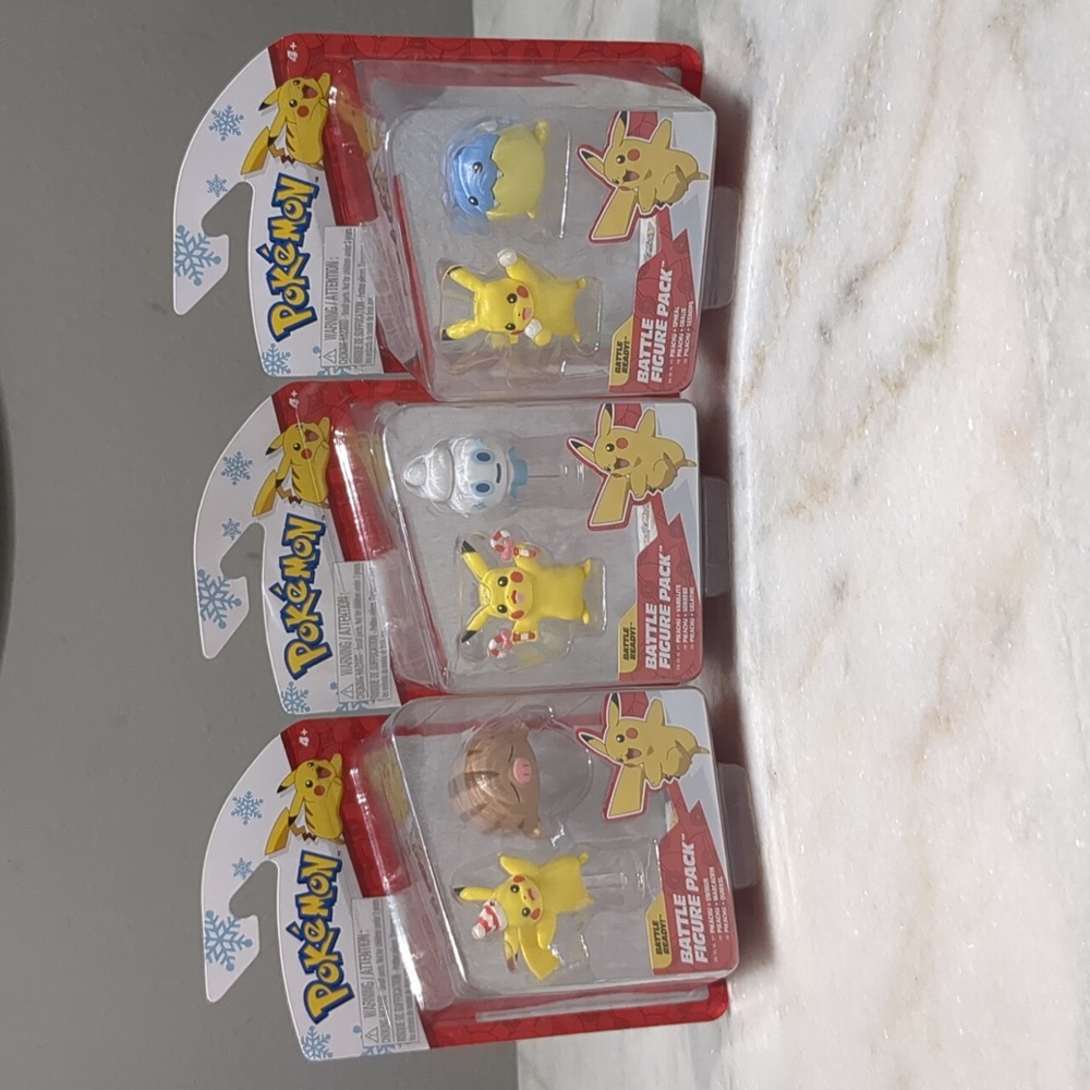 Pokemon Holiday Battle Figure Packs, Pikachu Vanillite Spheal Swinub NEW